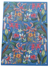 Load image into Gallery viewer, Tropical Plants Tea Towel Antique Botanical Print 100% Cotton Blue