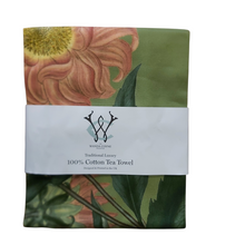 Load image into Gallery viewer, Dahlia Pinnata Nana by HG Andrews 1797 Antique Print Tea Towel on Green Background