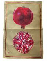 Load image into Gallery viewer, Colourful Pomegranate Tea Towel Antique Print c1930 Luxury Cotton