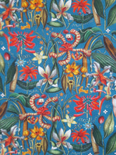 Load image into Gallery viewer, Tropical Plants Tea Towel Antique Botanical Print 100% Cotton Blue