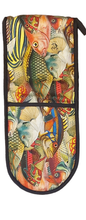 Load image into Gallery viewer, Oven Glove Collection of Colourful Fish Antique Print Design
