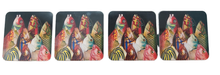 Load image into Gallery viewer, 4 Colourful Fish Antique Print Coasters Made in the UK
