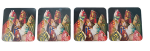 4 Colourful Fish Antique Print Coasters Made in the UK