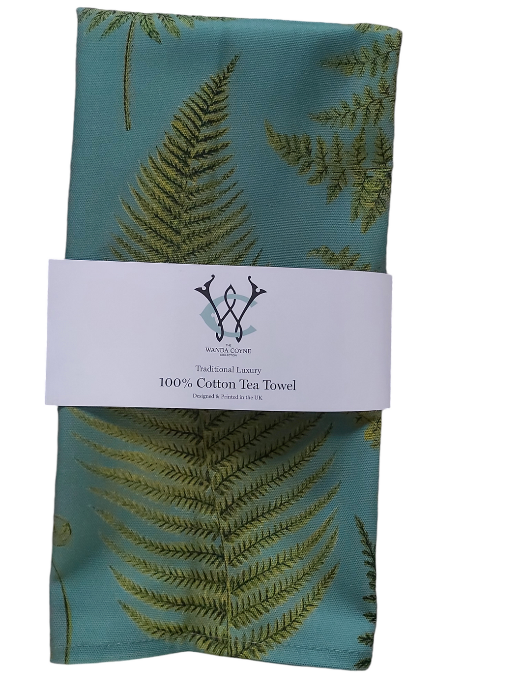 Fern Antique Print Tea Towel 100% Cotton UK Made