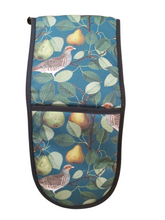 Load image into Gallery viewer, Partridge in a Pear Tree Blue Antique Print Oven Glove
