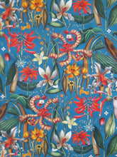 Load image into Gallery viewer, Tropical Plants Tea Towel Antique Botanical Print 100% Cotton Blue
