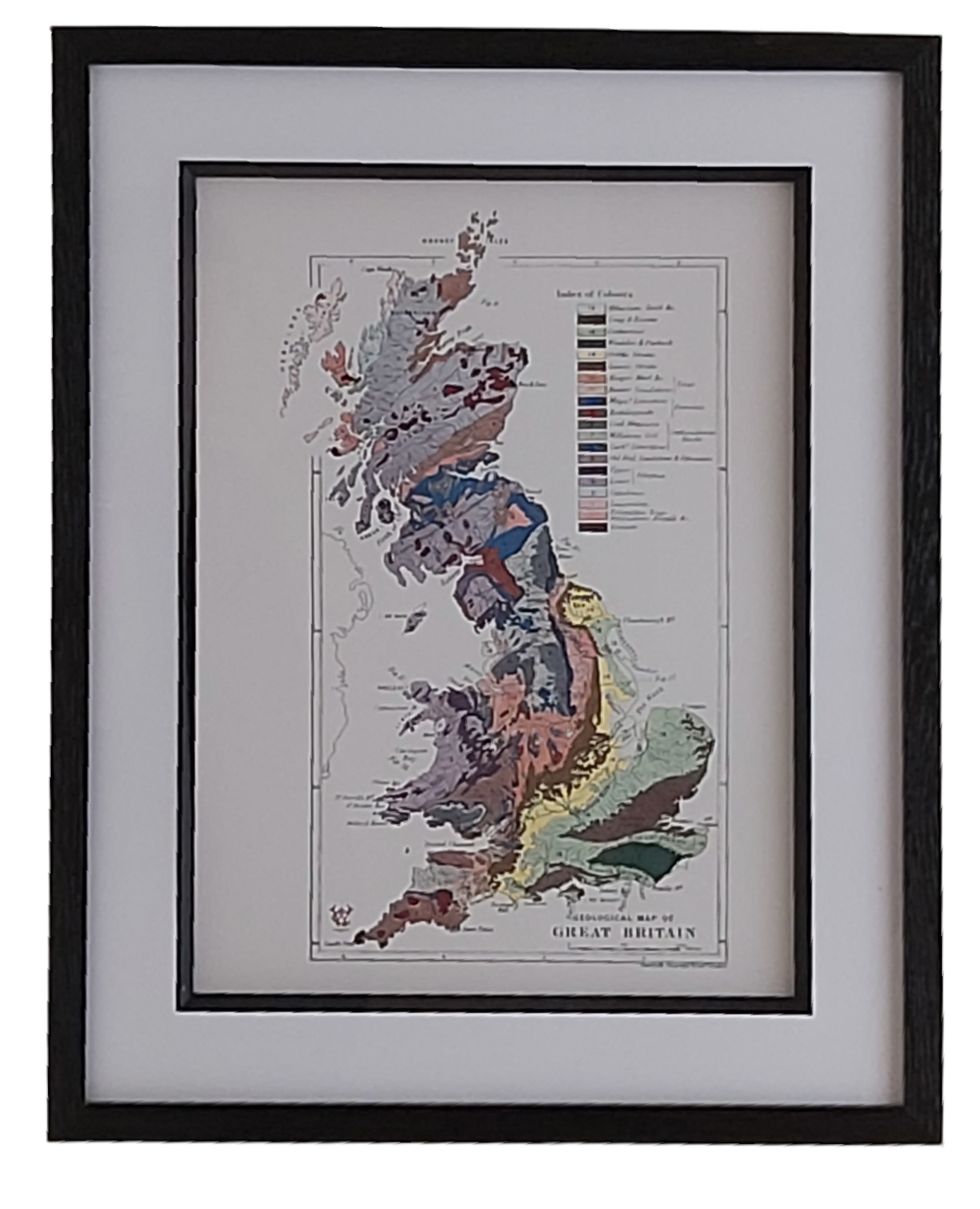 Museum Quality A3 Print Antique Geographical Map of Great Britain