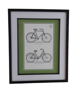 Museum Quality A3 Print Antique His & Hers Bicycle Design