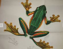 Load image into Gallery viewer, Frog &amp; Toad Print Tea Towel Luxury Cotton Gift UK Made

